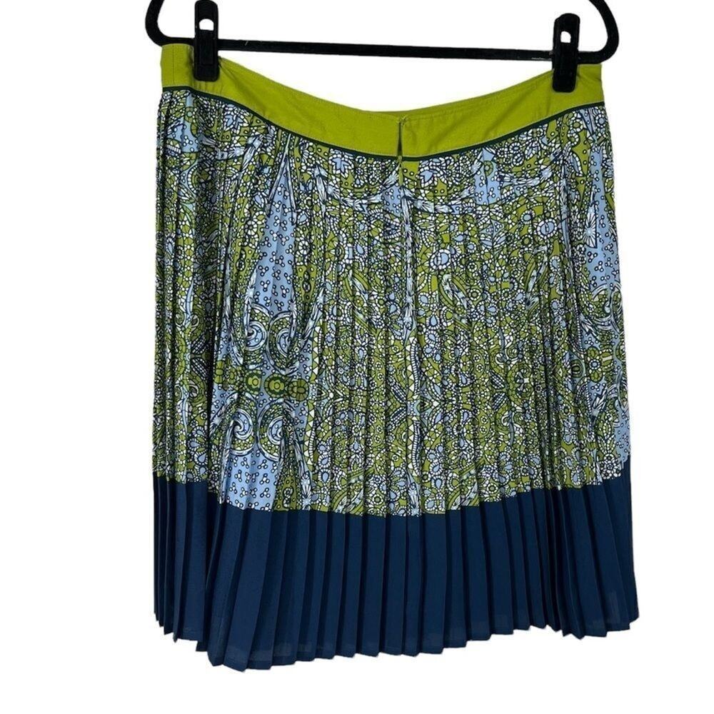 Lands End Blue & Green Floral Pleated Skirt - Picture 3 of 7